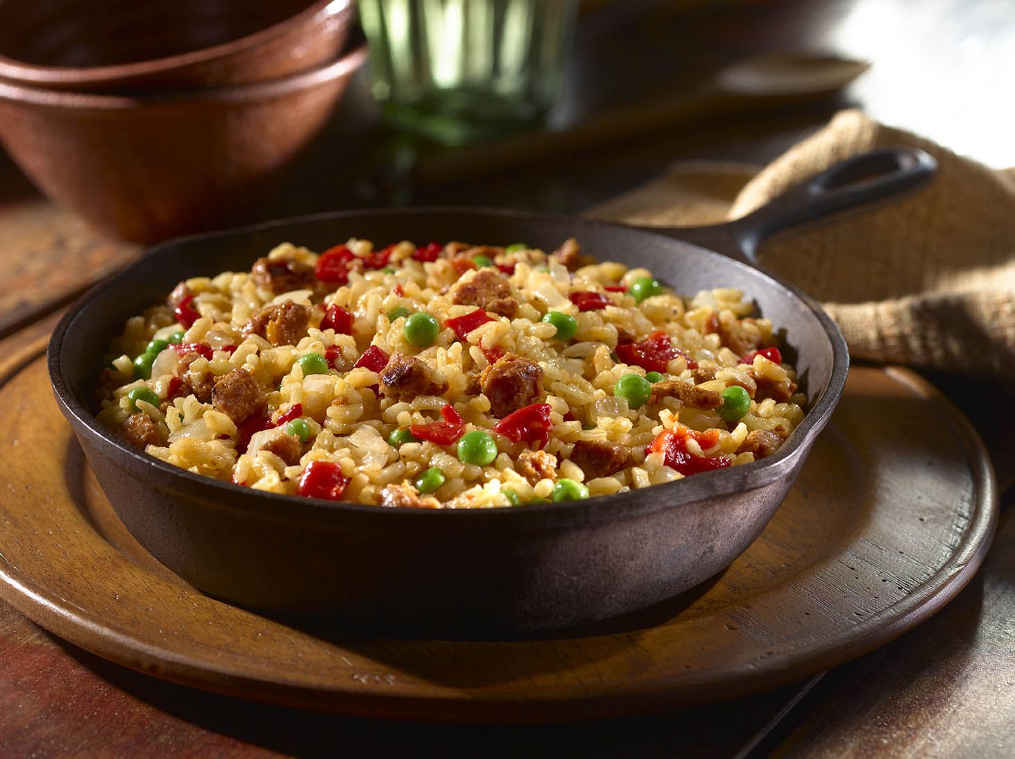 Chorizo, Pea and Pimiento Risotto