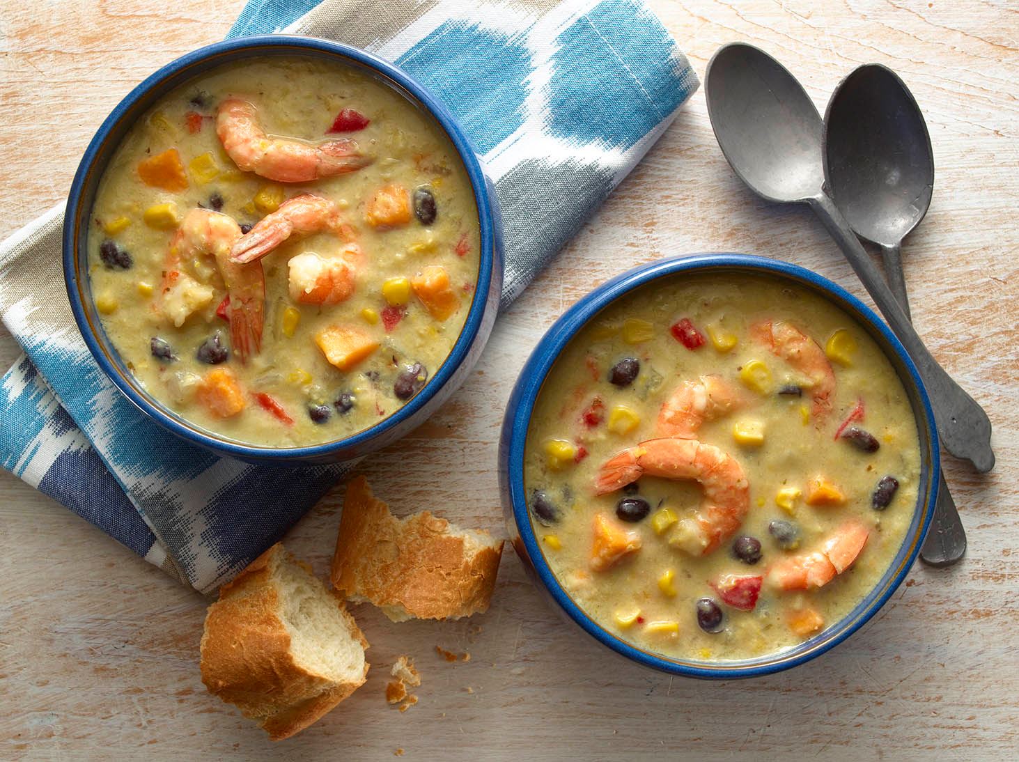 Corn, Black Bean and Shrimp Chowder