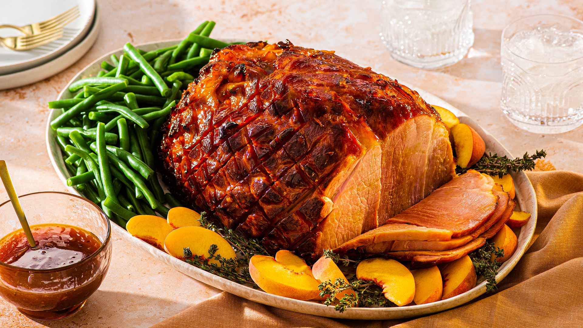 Baked Ham with Honey-Chipotle Glaze