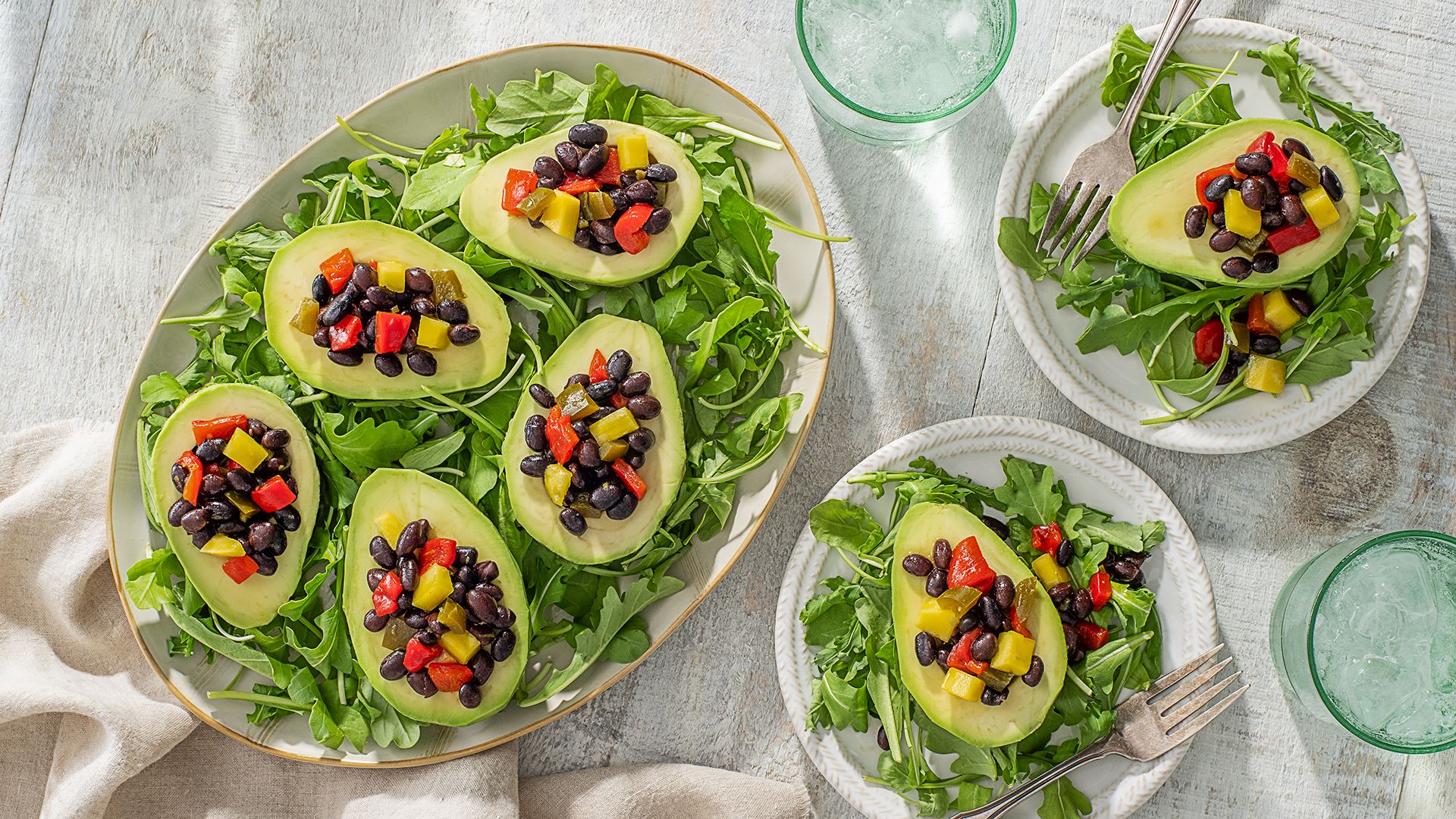 Avocado with Black Beans & Mango Salad